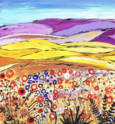 Framed Gold And Lilac Print