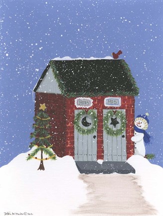 Framed Brick Outhouse Print