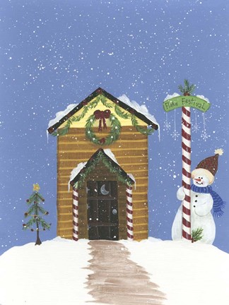 Framed Log Outhouse Print