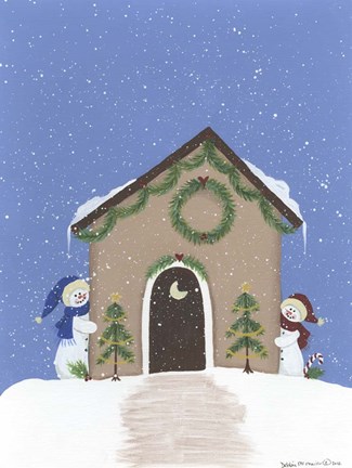 Framed Tan Outhouse Print