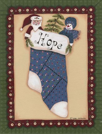 Framed Stocking III Hope Print