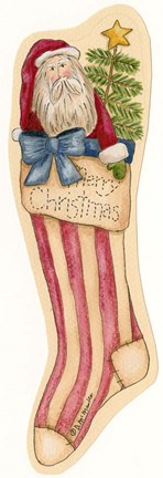 Framed Merrry Christmas Stocking Print