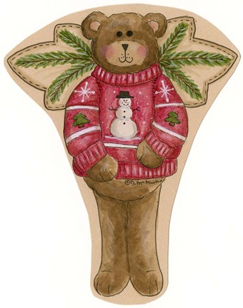 Framed Red Sweater Bear Print