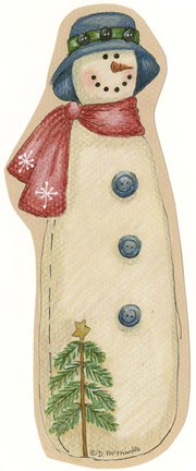 Framed Tree Snowman Print