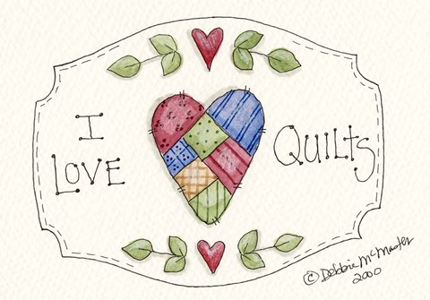 Framed I Love Quilts Print