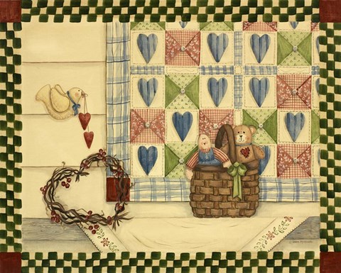 Framed Dove &amp; Quilt Print