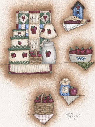 Framed Apple Collage Print