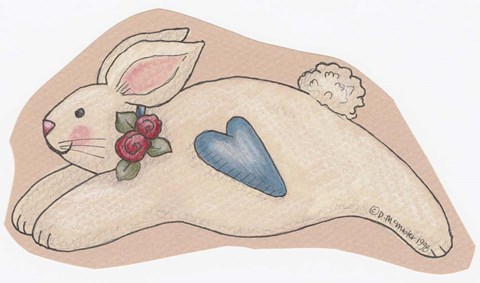 Framed Blue Bunny Heart Print