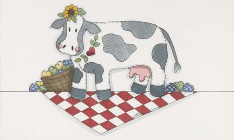 Framed Country Cow Print