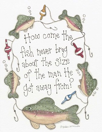 Framed Fish Never Brag Print