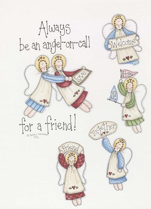 Framed Angel On Call Print