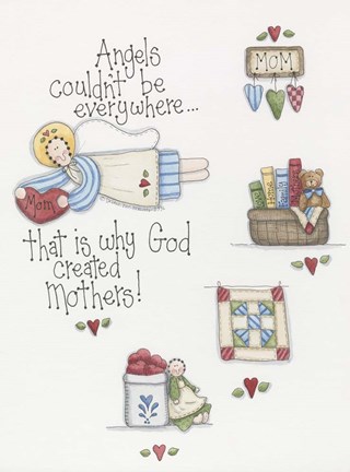 Framed God Created Mothers Print