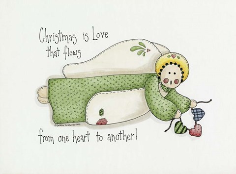 Framed Christmas Is Love Angel Print