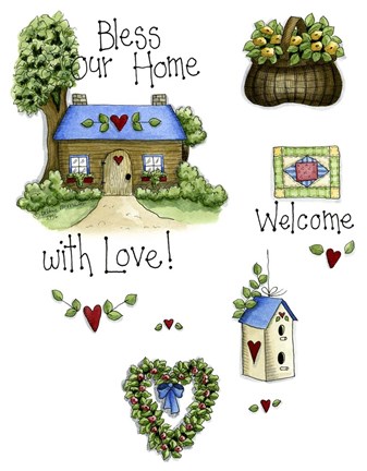 Framed Bless Our Home Print