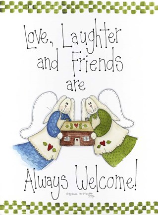 Framed Love, Laughter And Friends Print