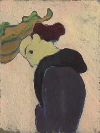 Framed Women Seen in Profile with a Green Hat, c.  1890-189 Print