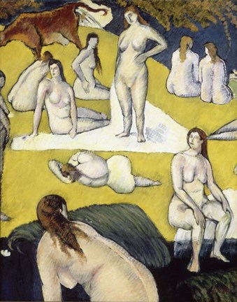 Framed Bathers with a Red cow, 1887 Print