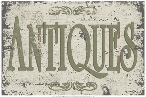 Framed Vintage Signs - Antiques Print