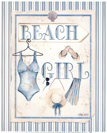 Framed Beach Girl Print