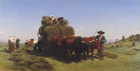 Framed Haymaking in Auvergne, 1855 Print
