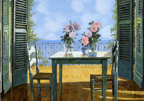 Framed Le Rose E Il Balcone Print