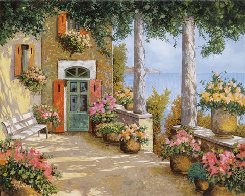 Framed Le Colonne Sulla Terrazza Print