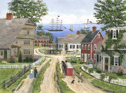 Framed Captian&#39;s Walk to Sea Print