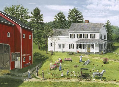 Framed Blueberries in Season Print