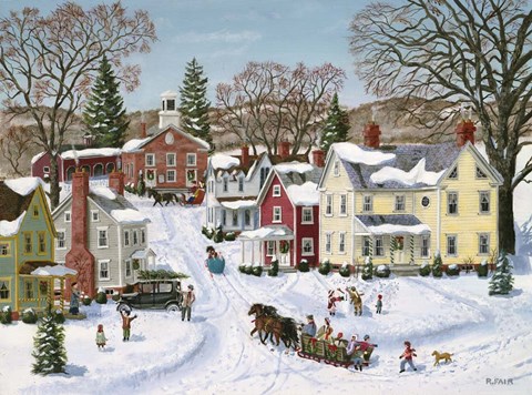 Framed Christmas Sleigh Print