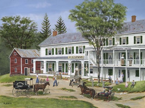 Framed Leavenworth Hotel-1800&#39;s Print