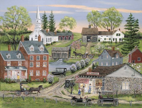 Framed Tom&#39;s Garage Print