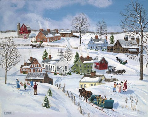 Framed Winter Hamlet Print