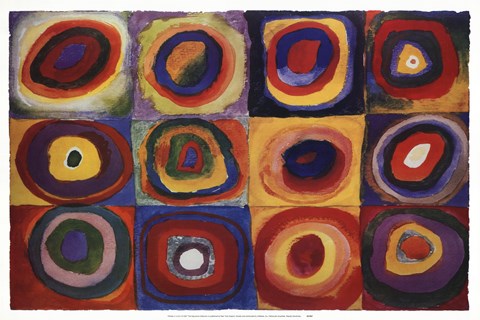 Framed Farbstudie Quadrate Print