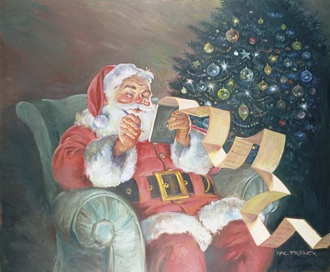 Framed Checking His List Print