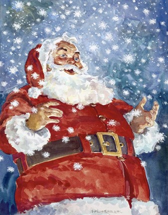 Framed Jolly Santa Print