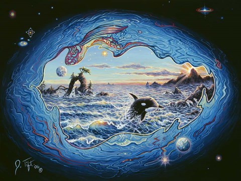 Framed Whales 2 Print