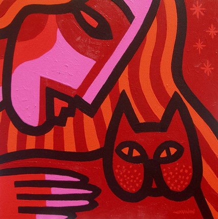 Framed Cat Woman Print