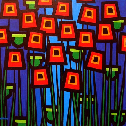 Framed Night Poppies Print