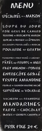 Framed Transit Menu French Print