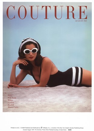 Framed Couture August 1947 Print