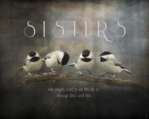 Framed Sisters Chickadees Print