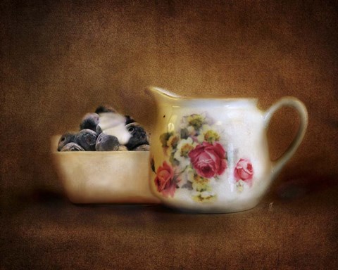 Framed Blueberries And Cream Print