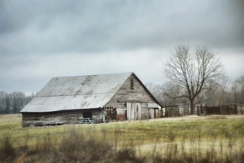 Framed Old Gray Barn Print