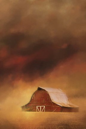 Framed Summer Storm At The Barn Print