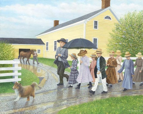 Framed Off to School Print