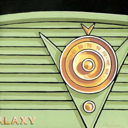 Framed Galaxy Radio - Green Print