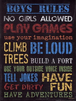 Framed Boy's Rule Print