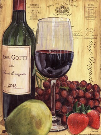 Framed Wine and Pear Print