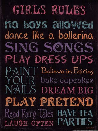 Framed Girl's Rule Print