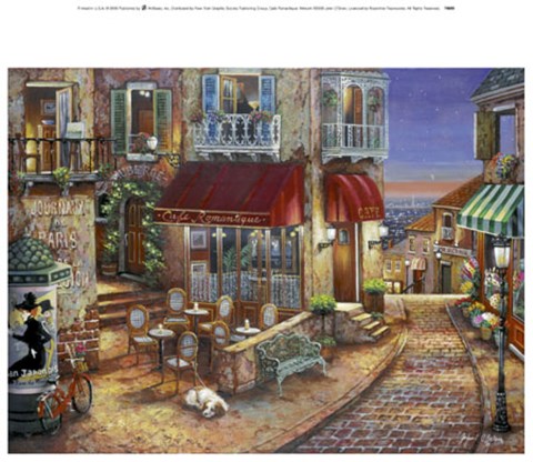 Framed Cafe Romantique Print